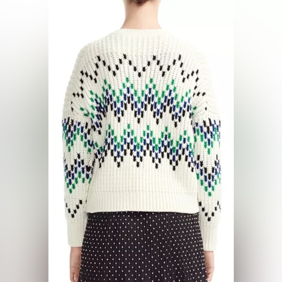 Maje Massimo Chevron Pattern Shaker Stitch Wool Blend Sweater - Picture 14 of 15